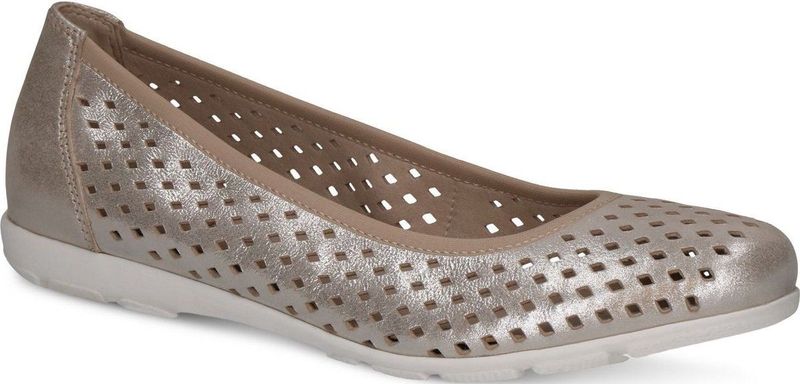 Ballerina - Effen - Leer - Slip-on - Platte Hak - Metallic Look