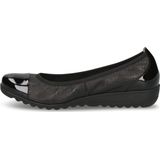 Caprice - 9-22103-01I - Dames Ballerina - Zwart - Leer - G-breedte