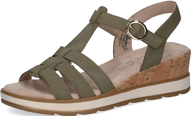 Caprice - 9-28709-44 - Sleehaksandalen - Olijf - Nubuck