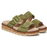 Caprice - Pantoffel - Zwart - Leer - Klittenbandsluiting