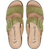 Caprice - Pantoffel - Zwart - Leer - Klittenbandsluiting