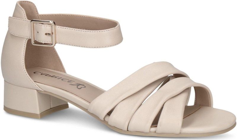 Caprice - 9-28201-44 - Sandaal - Zwart - Leer/Synthetisch - Blokhak 3,5 cm