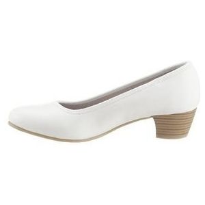 Pumps - Wit - Imitatieleer - Zeer Breed - Licht Profiel