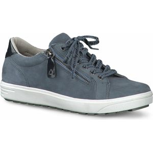 Jana - Veterschoenen - Jeansblauw - Suèdeleer - Zeer Breed