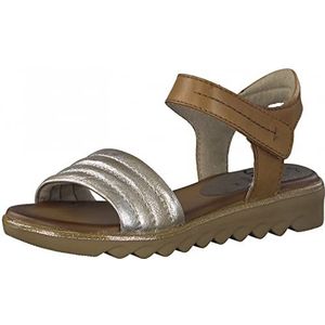 Jana Dames 8-8-28602-28-305 platte sandalen, cognac, 38 EU Weit