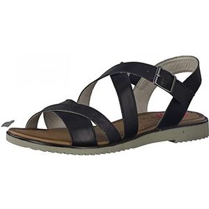 Jana Dames 8-8-28115-28-1 platte sandalen, zwart, 39 EU Weit