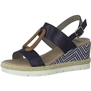 Jana Dames 8-28371-20 Multi-Breedte Comfortabele Schoen Wedge Hak Modieuze Zakelijke Feestelijke Party Hakken Sandaal, marineblauw, 4.5 UK Wide