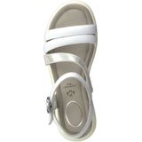 Tamaris Comfort 8-8-88202-20-191 platte sandalen, wit/zilver, 38 EU, Wit-zilver., 38 EU Breed