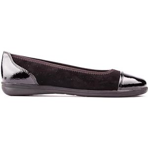 Jana Softline 8-22168-41 Comfortabele extra brede comfortabele schoen klassieke alledaagse schoenen ballerina's, zwart, 40 EU Breed
