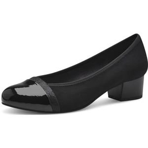 Jana Softline 8-22366-41 Comfortabele extra brede comfortabele schoen lakkap alledaagse schoenen zakelijke feestelijke pumps, zwart, 38 EU Breed