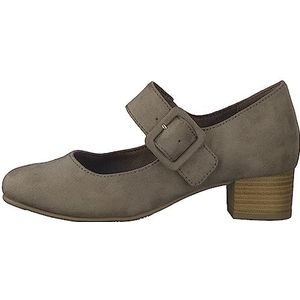 Jana Softline 8-22361-41 Comfortabele extra brede comfortabele schoen verstelbare riem klassieke alledaagse schoenen pumps, stone, 36 EU Breed