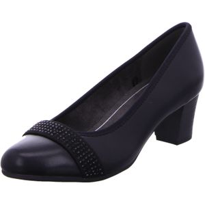 Jana Softline 8-22464-41 Comfortabele extra brede comfortabele schoen glitter klassieke feestelijke partypumps, zwart, 39 EU Breed
