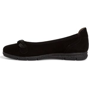 Tamaris Comfort Dames 8-82102-41 leer comfort fit weekendvoetbed damesschoen met kette dagelijkse ballerina's, zwart, 39 EU Large, zwart.