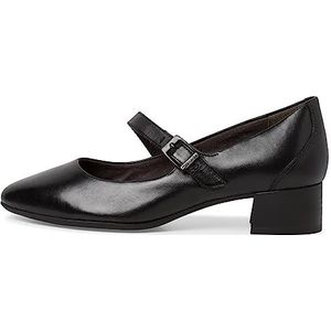 Tamaris Comfort Dames 8-84305-41 comfortabele extra brede comfortabele schoen verstelbare riem klassieke alledaagse schoenen pumps, zwart, 39 EU Breed