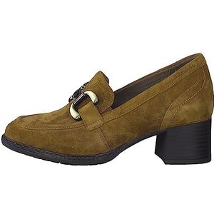 Tamaris COMFORT 8-84309-41 Leren Comfort Fit uitneembaar voetbed damesschoen met ketting, dagelijkse schoenen, business, bruin, 36 EU Breed
