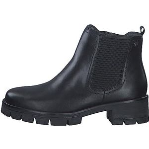 Tamaris Comfort Dames 8-85412-41 Leder Comfort Fit uitneembaar voetbed klassieke alledaagse schoenen Chelsea laarzen, zwart, 37 EU Breed
