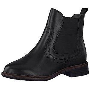 Tamaris Comfort Dames 8-85321-41 Leder Comfort Fit uitneembaar voetbed instaplaarzen elegant klassiek Chelsea laarzen, zwart, 37 EU Breed