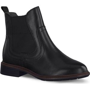 Tamaris Comfort Dames 8-85321-41 Leder Comfort Fit uitneembaar voetbed instaplaarzen elegant klassiek Chelsea laarzen, zwart, 37 EU Breed