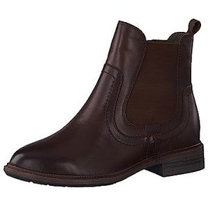 Tamaris Tamaris Comfort 8-85321-41 Slip-on laarzen van leer, comfortabele pasvorm, uitneembare zool, elegant, klassiek, Chelsea-laarzen voor dames, Bruin