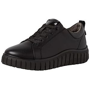 Tamaris Comfort 8-83721-41 comfortabele extra brede comfortabele schoen veterschoenen sportieve flexibele zool sneakers, Black Nappa, 42 EU Breed