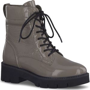 Tamaris Comfort Dames 8-85216-41 Leder Comfort Fit uitneembaar voetbed Modieus alledaagse schoenen enkellaarsjes, Taupe patent, 40 EU Breed