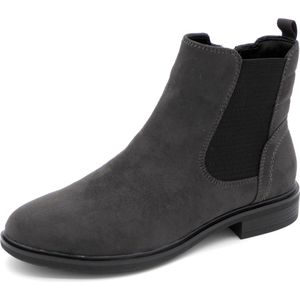Jana Chelsea boots voor dames, elegant, plat, breedte H, extra breed, grijs (light grey), 37 EU