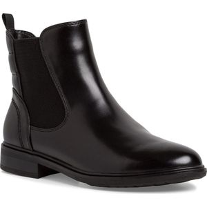 Jana Chelsea Boots voor dames, van kunstleer, plat, breedte H, extra breedte, zwart, 39 EU