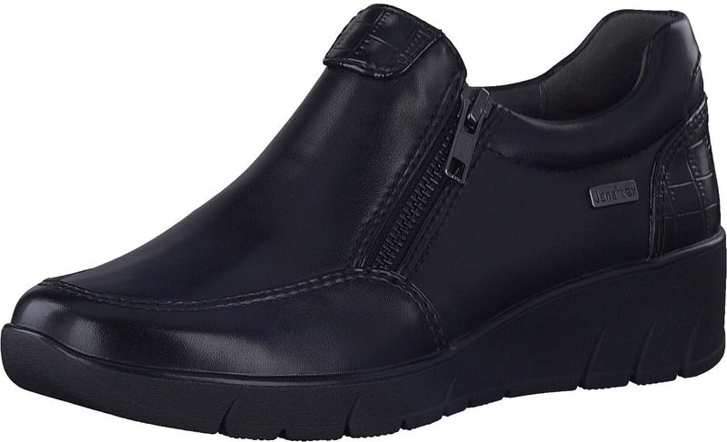 Jana Softline 8-24663-41 Comfortabele extra brede comfortabele schoen sportieve alledaagse schoenen vrije tijd slippers, Black Snake, 36 EU Breed