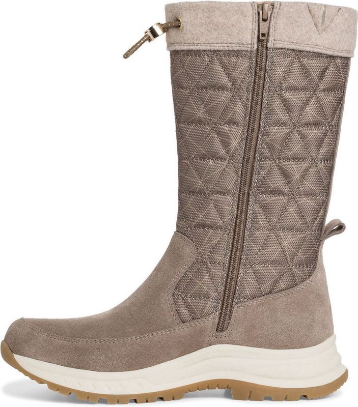 Tamaris Comfort Duotex 8-86409-41 Leren Comfort Fit uitneembaar voetbed voor dames, warm gevoerde enkellaarzen, taupe, 42 EU, taupe, 42 EU Breed