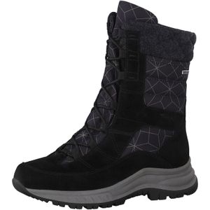 Tamaris Comfort Duotex 8-86223-41 Leren Comfort Fit uitneembaar voetbed voor dames, warm gevoerde sneeuwlaarzen, zwart, 38 EU Breed