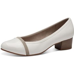 Jana Damespumps kleine hak veganistisch, wit, lak, 36 EU