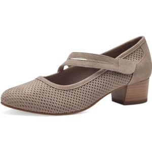 Jana Damespumps met riem, kleine hak, veganistisch, stone, 39 EU