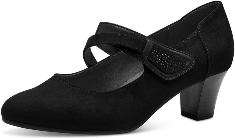 Jana Mary Jane Vegan damespumps met riem, zwart, 40 EU