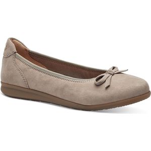 Tamaris Comfort damesballerina's van leer met strik, lichtgrijs, 38 EU