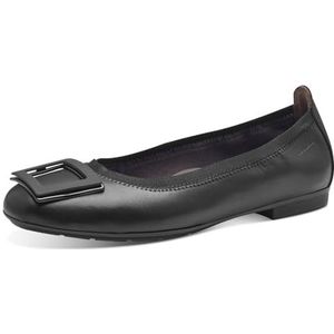 Tamaris Comfort Ballerina's voor dames, van leer, met ronde kant, zwart, 37 EU