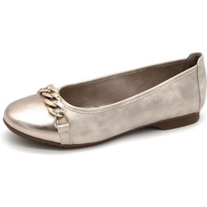 Jana Damesballerina's, beige/goud, 37 EU breed, beige-goud, 37 EU Breed