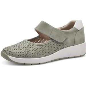 Jana Dames halfhoge schoenen met klittenbandsluiting Vegan, sage, 37 EU