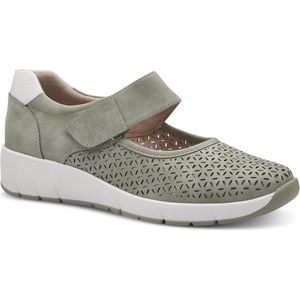 Jana Dames halfhoge schoenen met klittenbandsluiting Vegan, sage, 38 EU