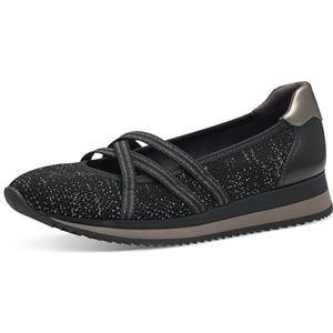 Jana Dames 8-22173-42 ballerina's, zwart/pewter, 36 EU breed, Black Pewter, 36 EU Breed