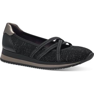 Jana Damesballerina's met riempje, veganistisch, zwart, 37 EU