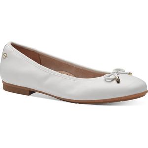 Tamaris - Comfort Damesballerina - Wit - Leer