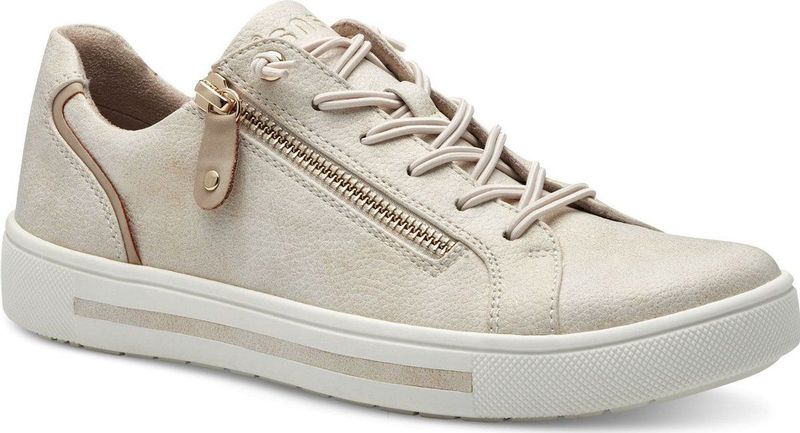 Jana Dames Sneaker - 23660-949 Beige/Goud - Wijdte H - Maat 41