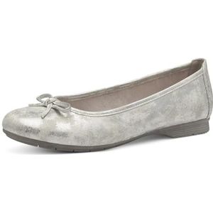 Jana Ballerina's voor dames, 8-22163-41, wit/zilver, 39 EU breed, Wit-zilver., 39 EU Breed