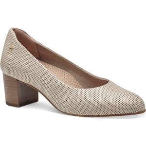 Tamaris Comfort damespumps van leer met blokhak, ivoor, 38 EU