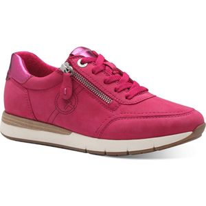 Tamaris Comfort damessneakers, plat met veters en ritssluiting, fuchsia, 38 EU