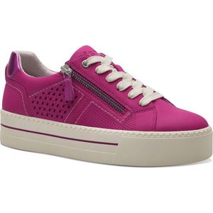 Jana Vegan Plateausneakers met ritssluiting voor dames, fuchsia, 38 EU