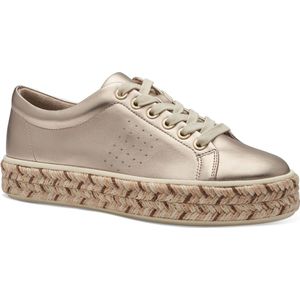 Jana Platte damessneakers met bastzool Vegan, champagne, 37 EU