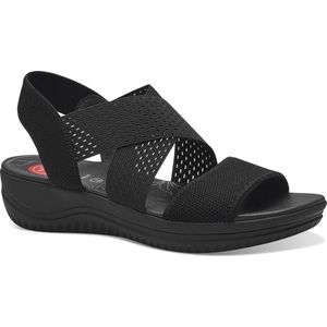 Jana - 28768-001 Sandalen - Zwart - Textiel - Wijdte H