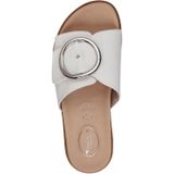 Tamaris - Muiltjes - Wit - Gevoerd - Klittenbandsluiting - Open Toe - Middelhoge Hak