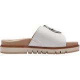 Tamaris - Muiltjes - Wit - Gevoerd - Klittenbandsluiting - Open Toe - Middelhoge Hak